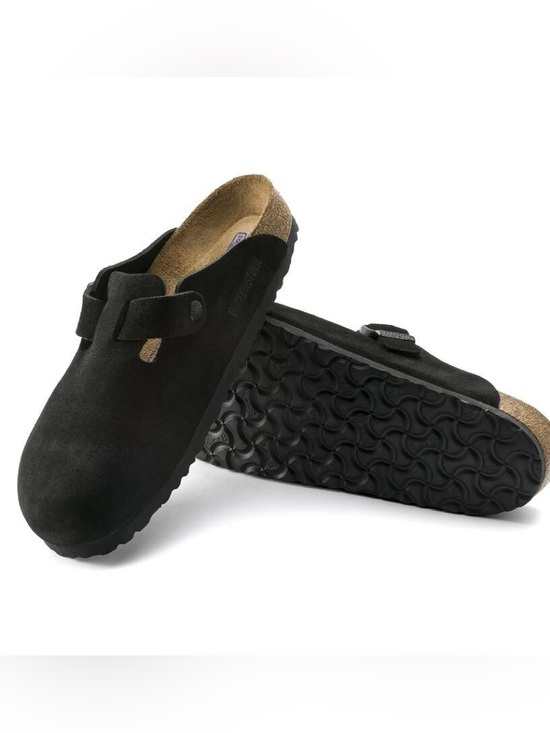 Birkenstock Boston Shoes sz 12 EU 45 Men’s Suede Slip-On Clog black with defect main image 5